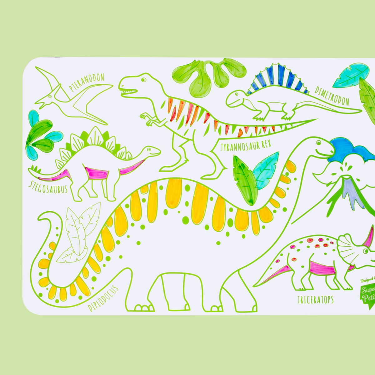 Mini set de coloriage réutilisable en silicone – Dino
