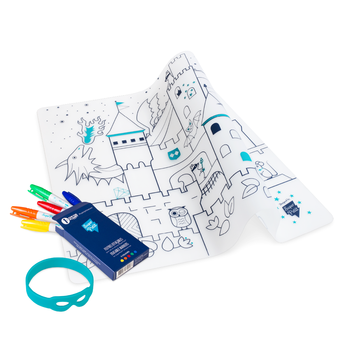 Set de coloriage réutilisable en silicone – Château