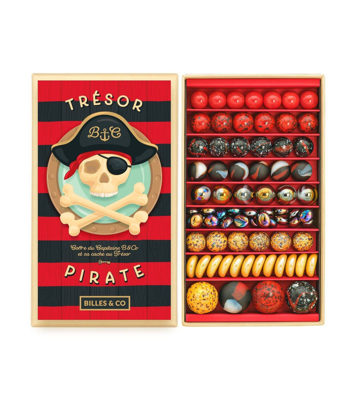 Grand coffret de billes – Trésor Pirate – 80 pièces