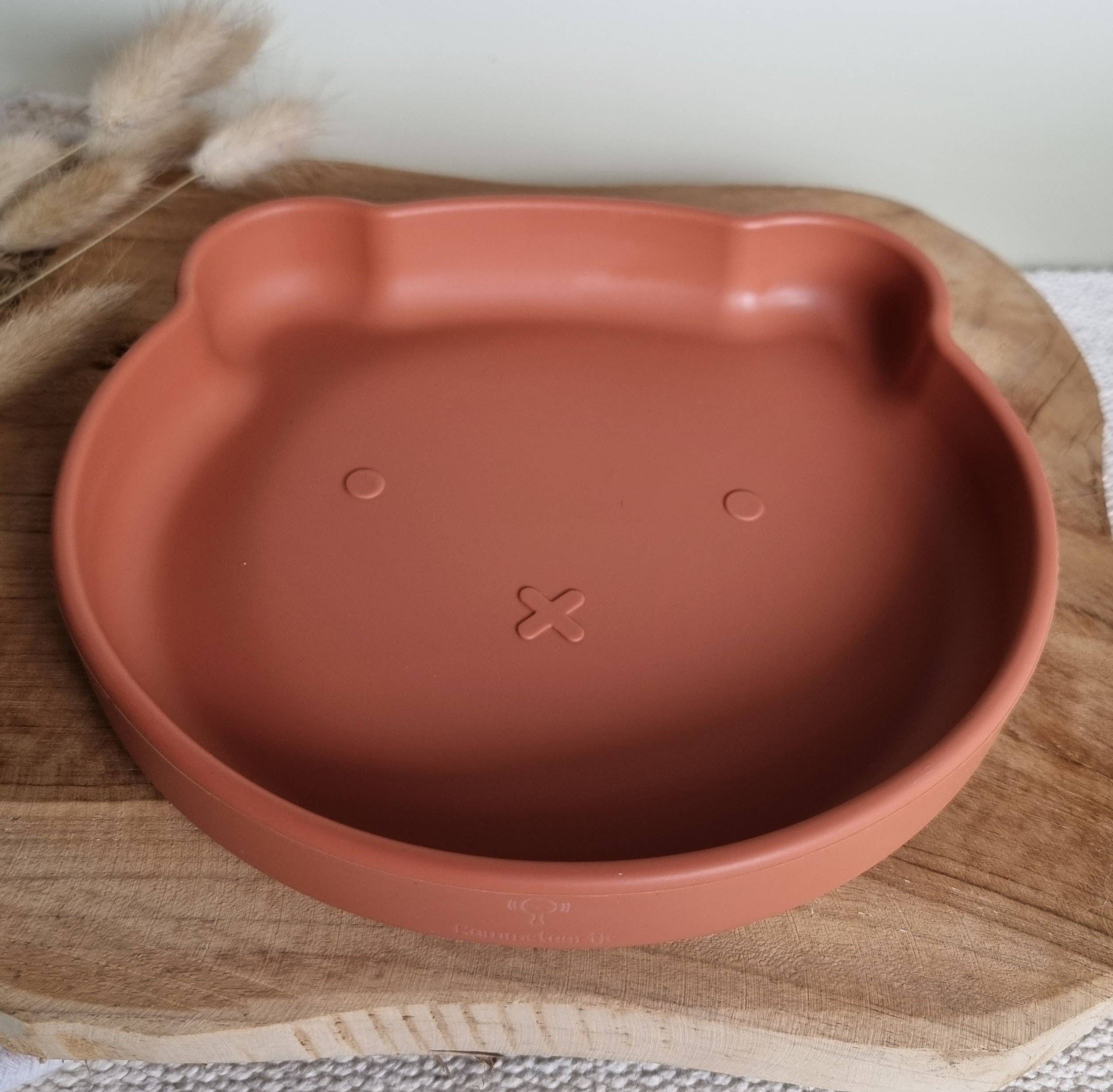 Assiette en silicone avec ventouse - Ours Rouille