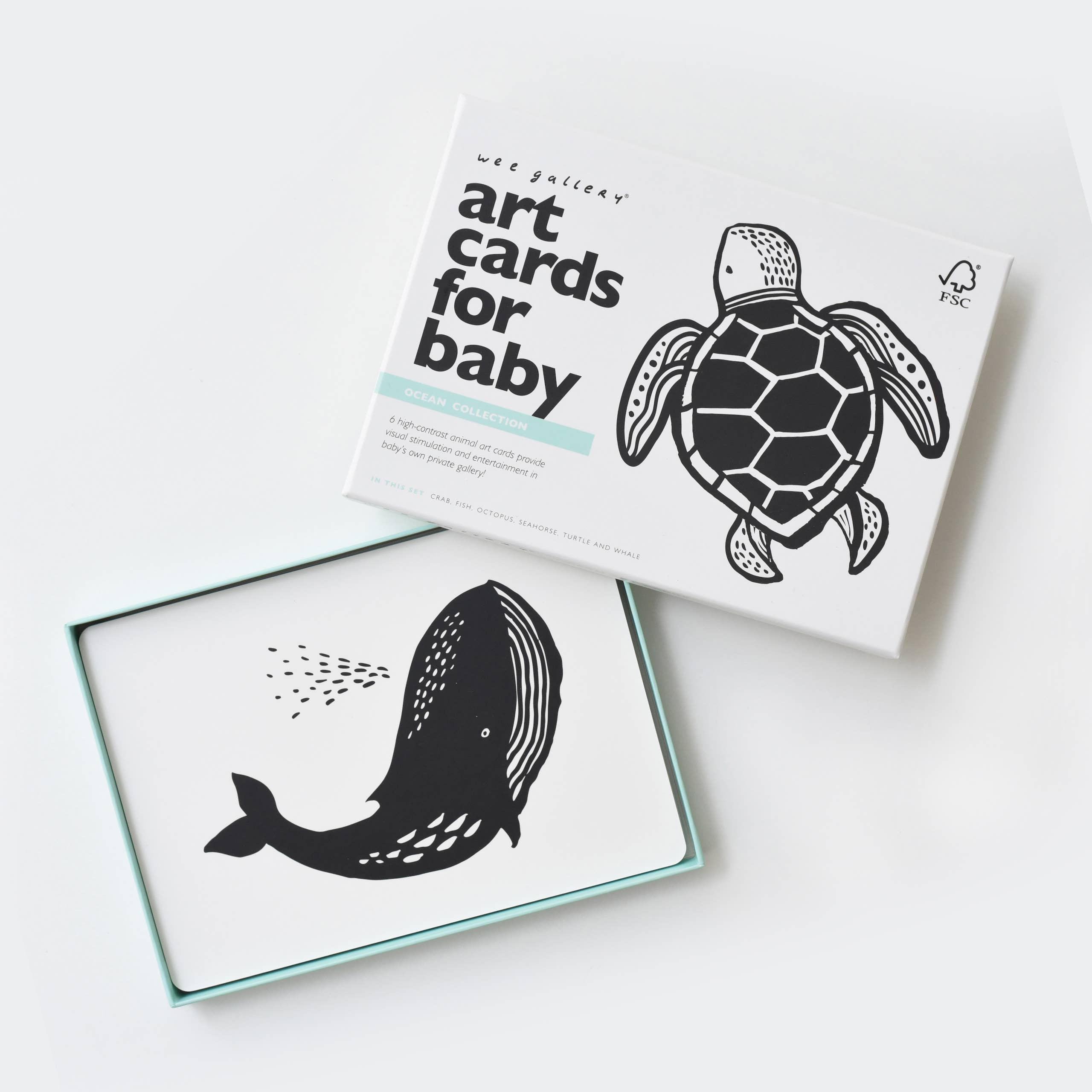 Cartes d'art pour bébé - Animaux marins - Cartes flash pour nourrissons