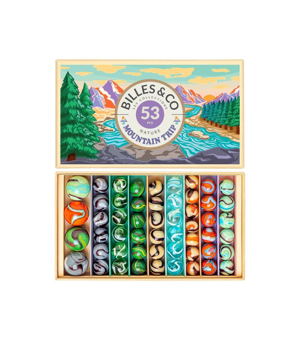 Grand coffret de billes – Mountain Trip – 52 pièces