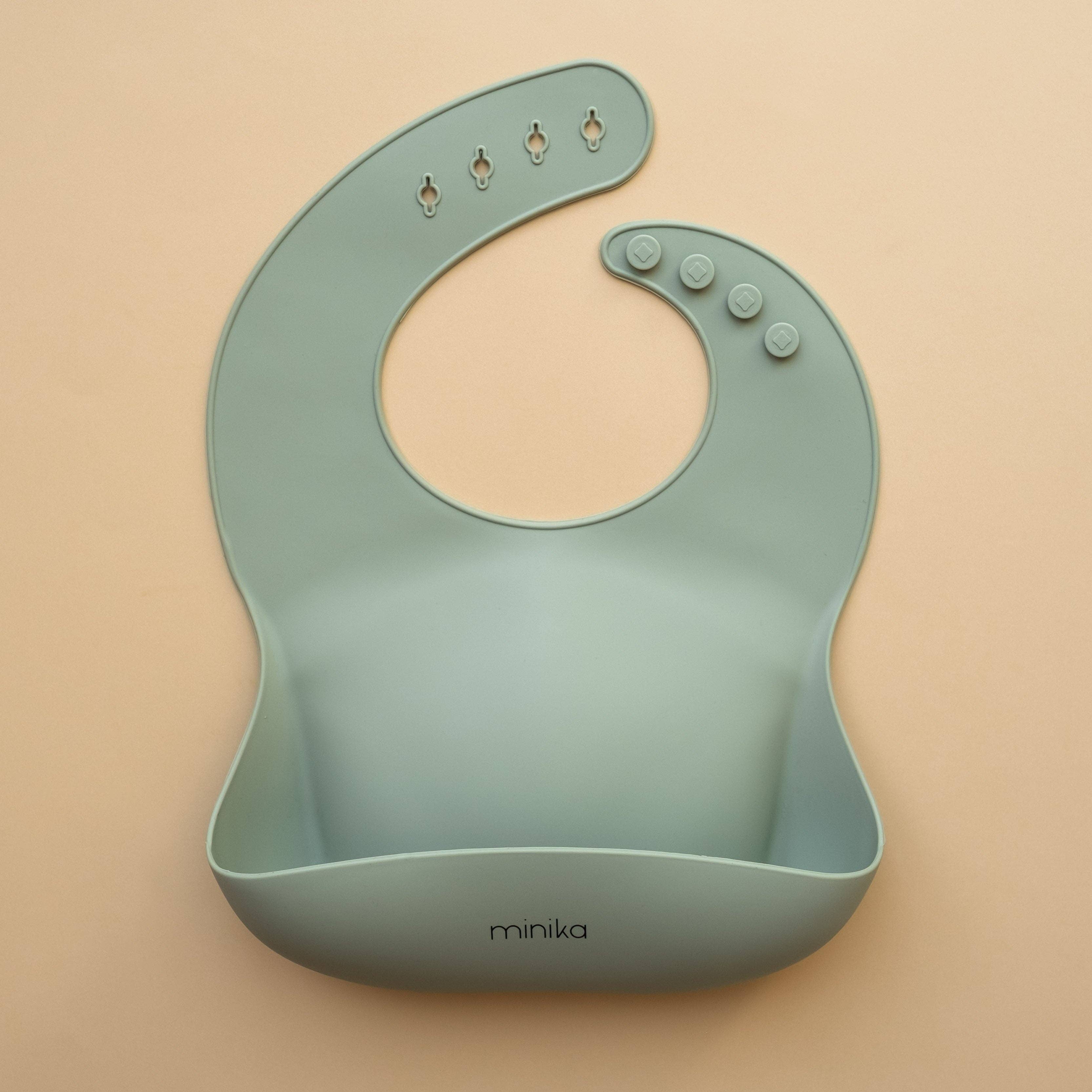 Bavoir en silicone - Sauge