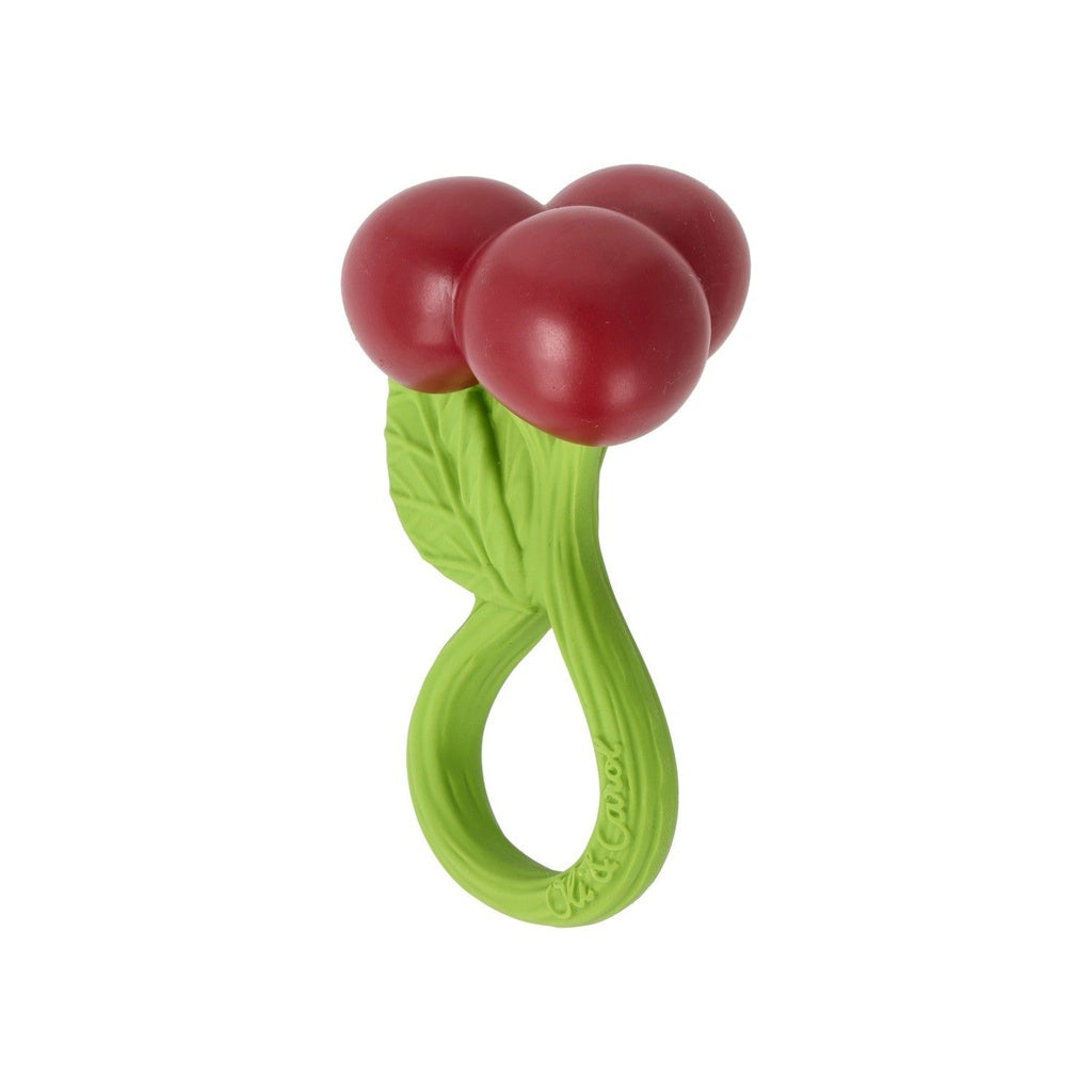 Hochet cerise en caoutchouc naturel – Oli & Carol – Dès la naissance