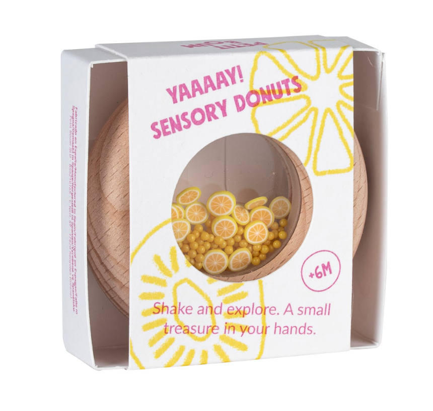 Hochet sensoriel en bois – Donut Petit Boum