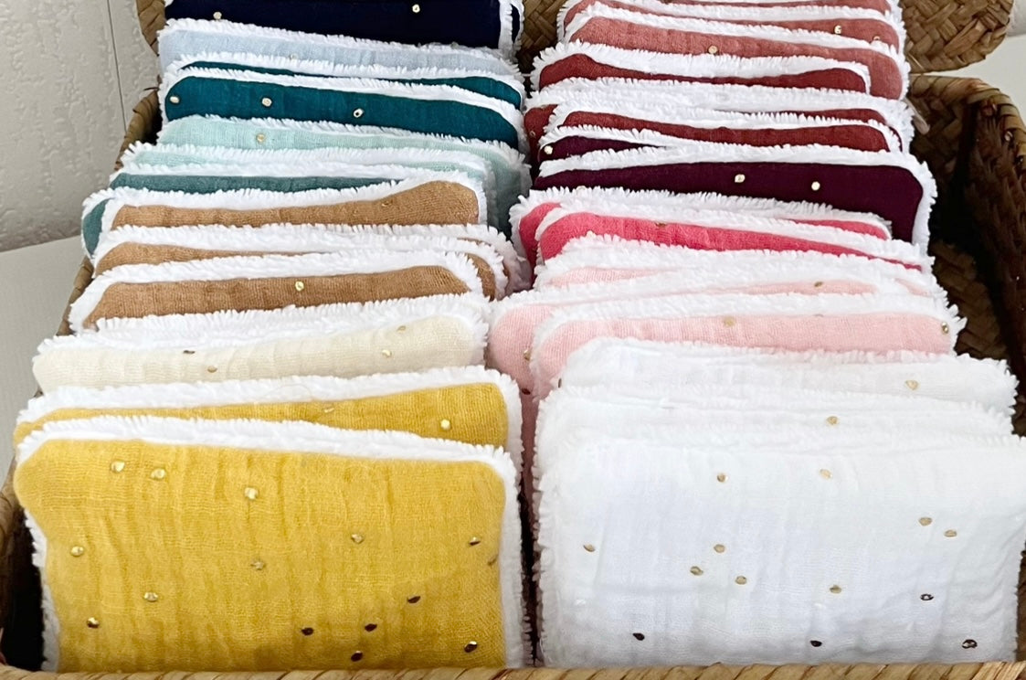 Lingettes lavables (plusieurs couleurs au choix)