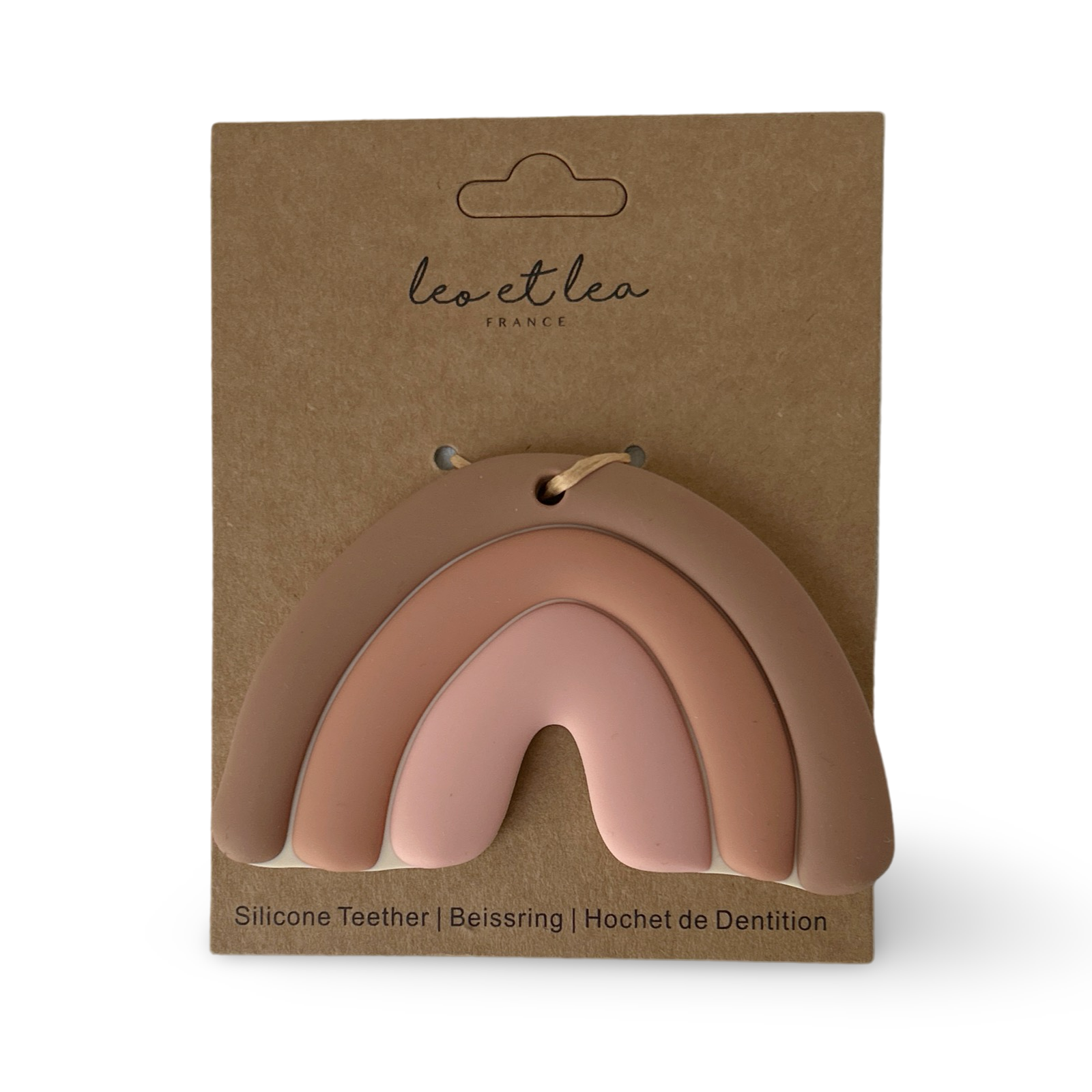 Anneau de dentition arc-en-ciel nude rose