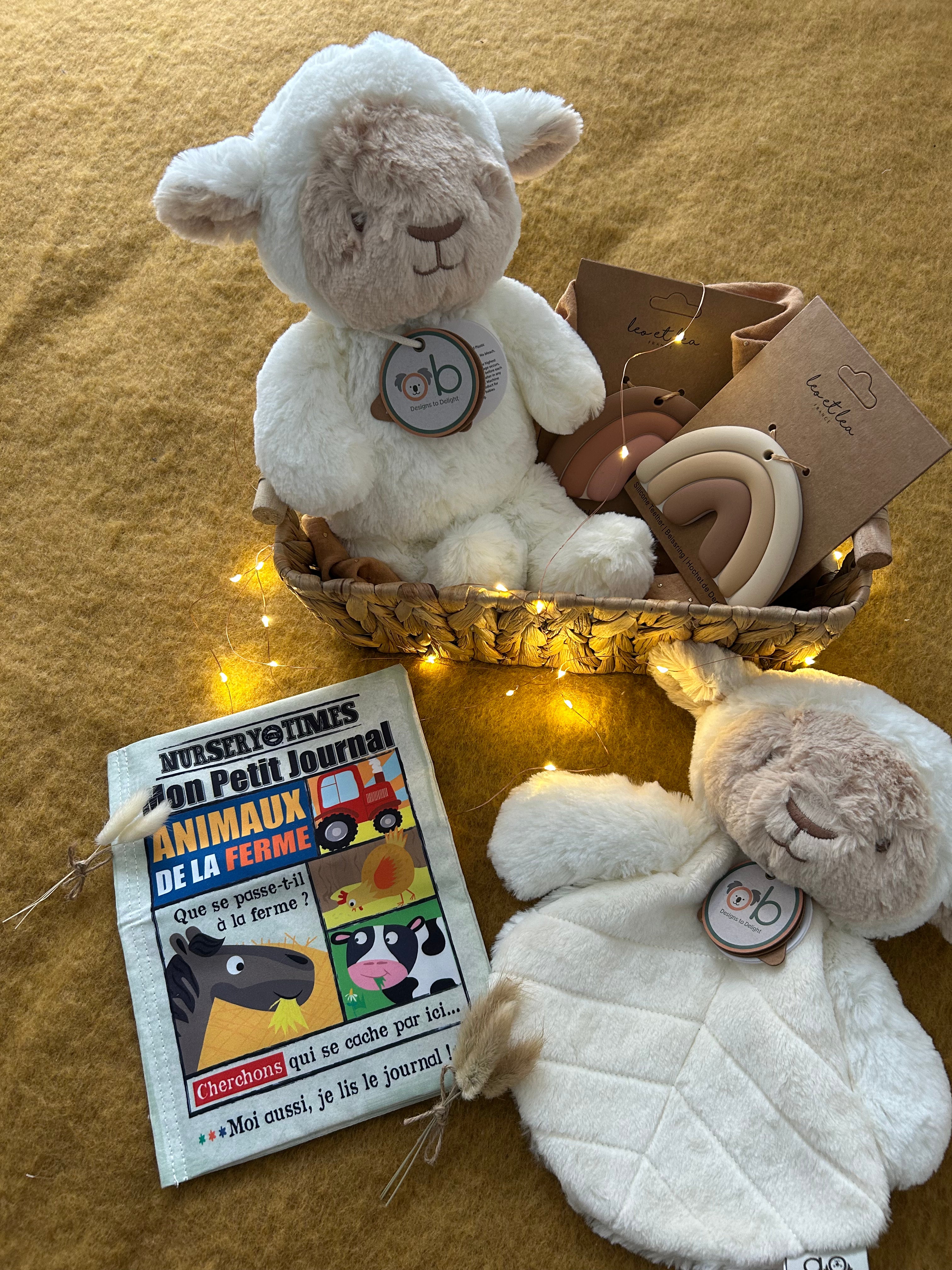 Doudou plat mouton Blanc 30 CM