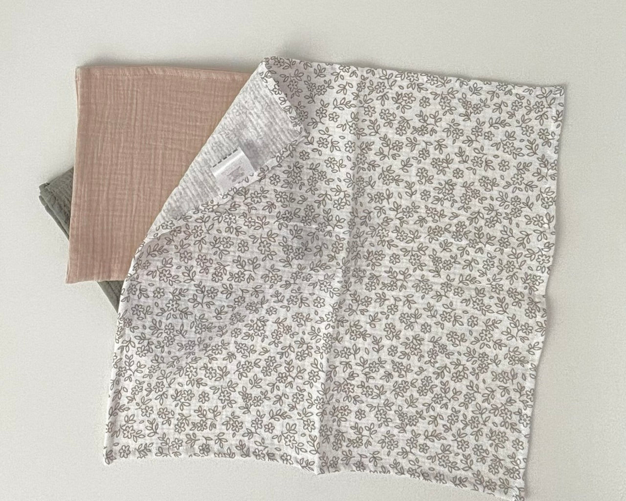 Lot de 3 langes Petite Fleur – 40 × 40 cm