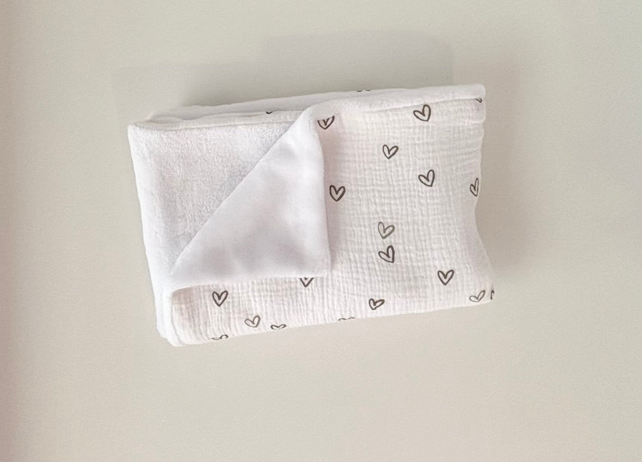 Couverture naissance personnalisée Petit Coeur