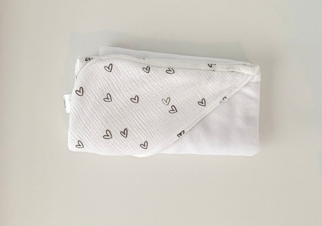 Cape de bain personnalisée Petit Coeur
