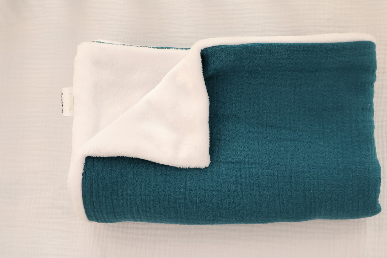 Couverture naissance gaze de coton uni