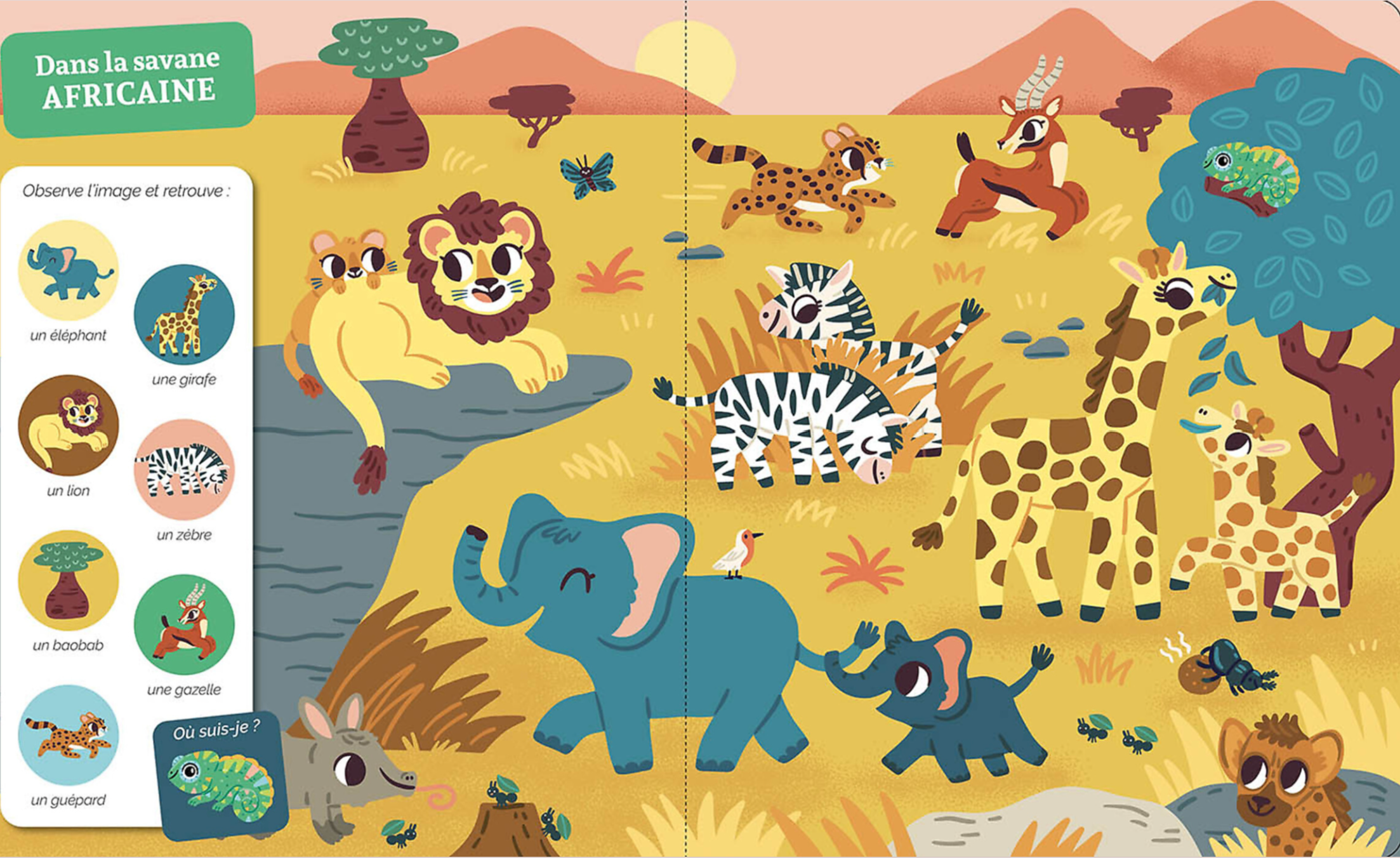 CHERCHE ET TROUVE DES TOUT-PETITS - LA JUNGLE ET LA SAVANE Dès 18 mois