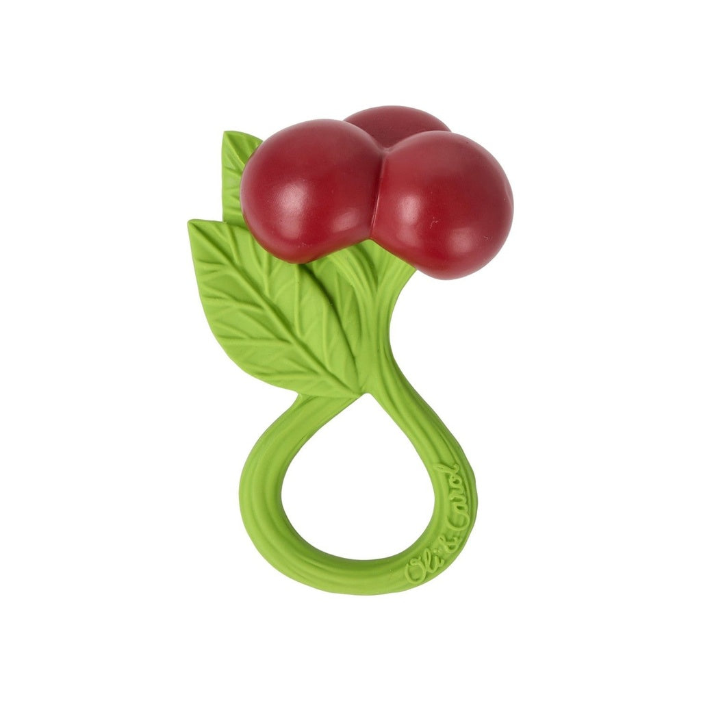Hochet cerise en caoutchouc naturel – Oli & Carol – Dès la naissance