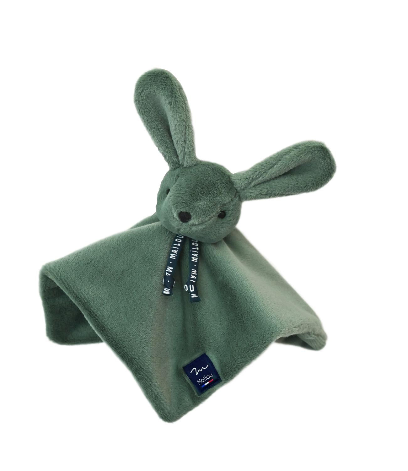 Doudou Plat Lapin Vert Sauge – Maïlou