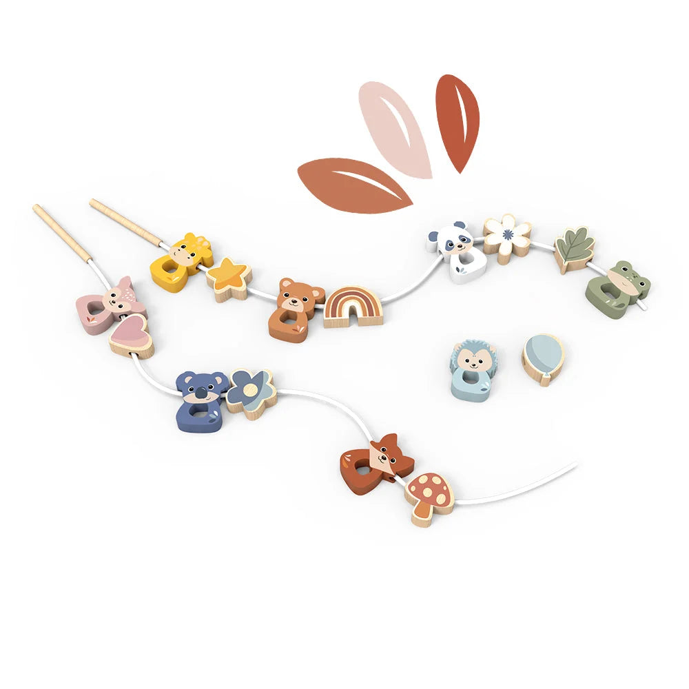 Perles à lacer en bois – 16 pièces - Dès 2 ans