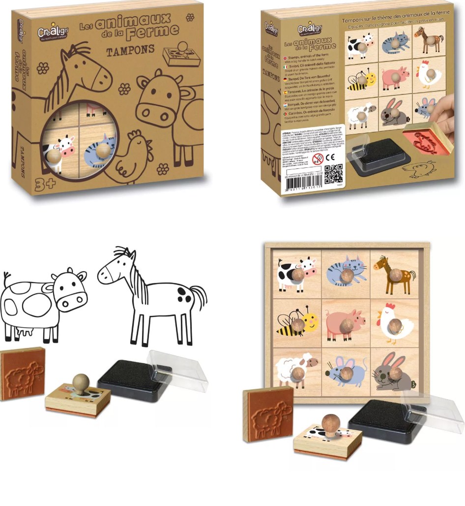 Tampons bois Animaux de la ferme