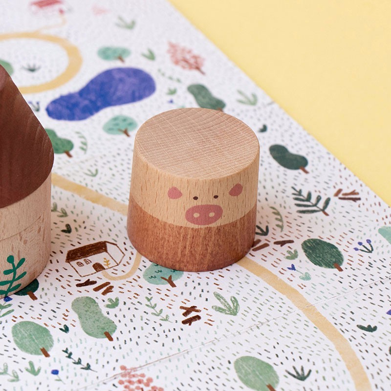 Jouet en bois - Les trois petits cochons dès 2 ans