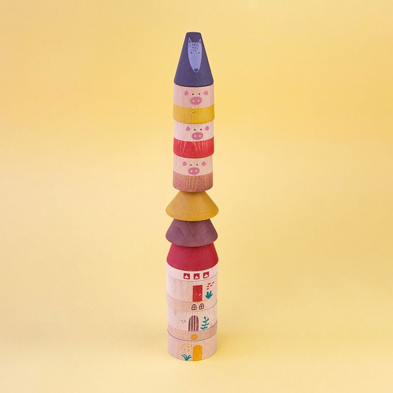 Jouet en bois - Les trois petits cochons dès 2 ans