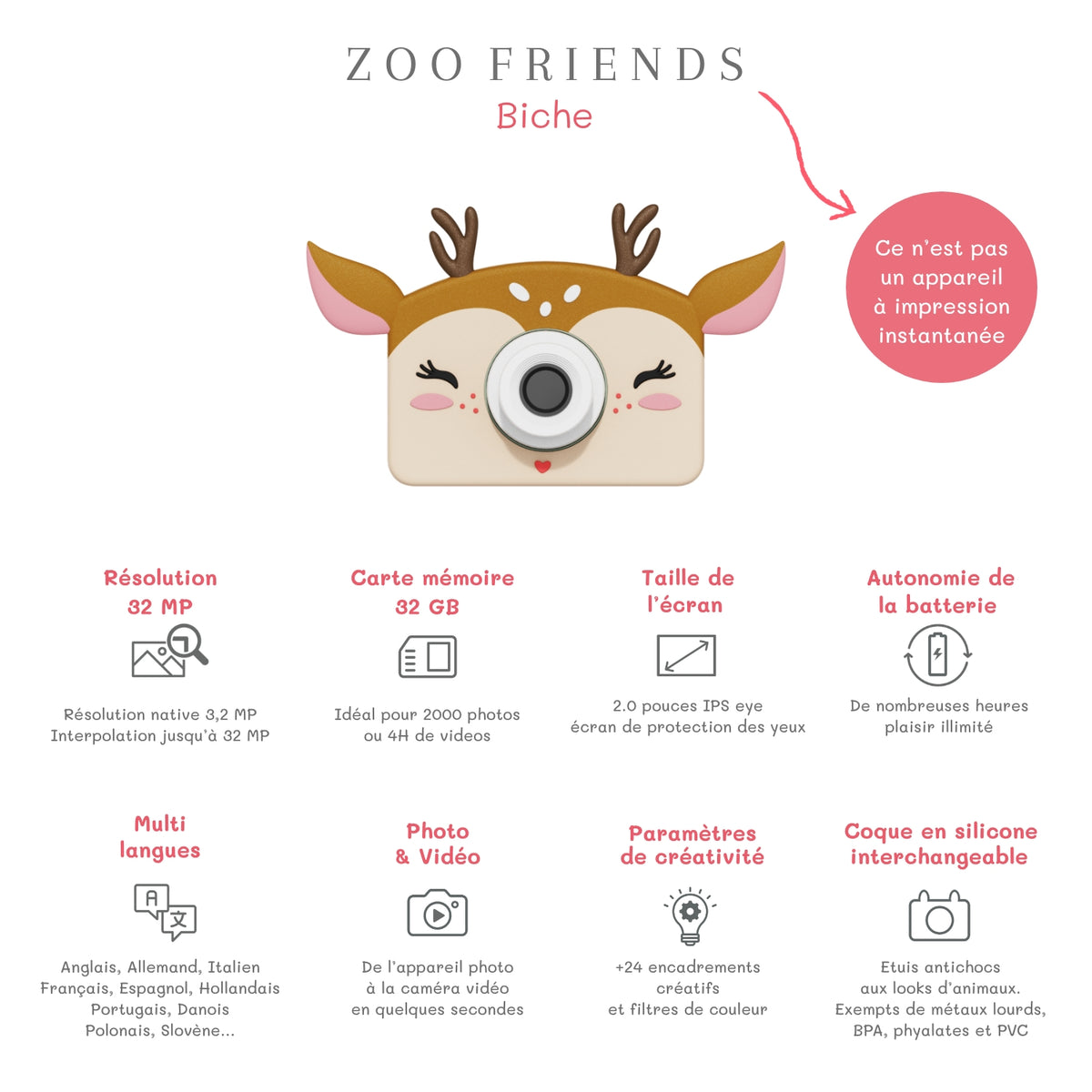 Appareil photo enfant Cerfs – The Zoofamily
