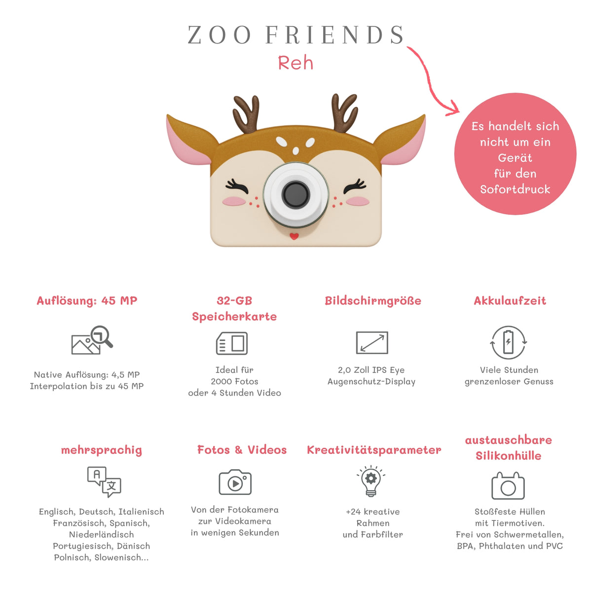 Appareil photo enfant Cerfs – The Zoofamily