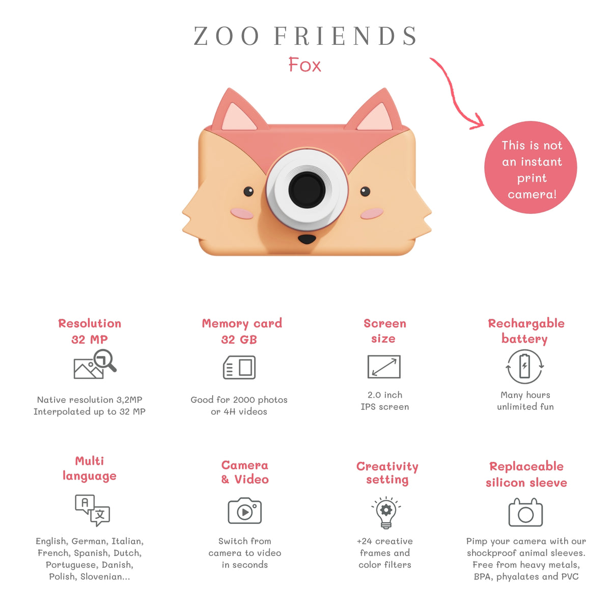 Appareil photo enfant Renard – The Zoofamily