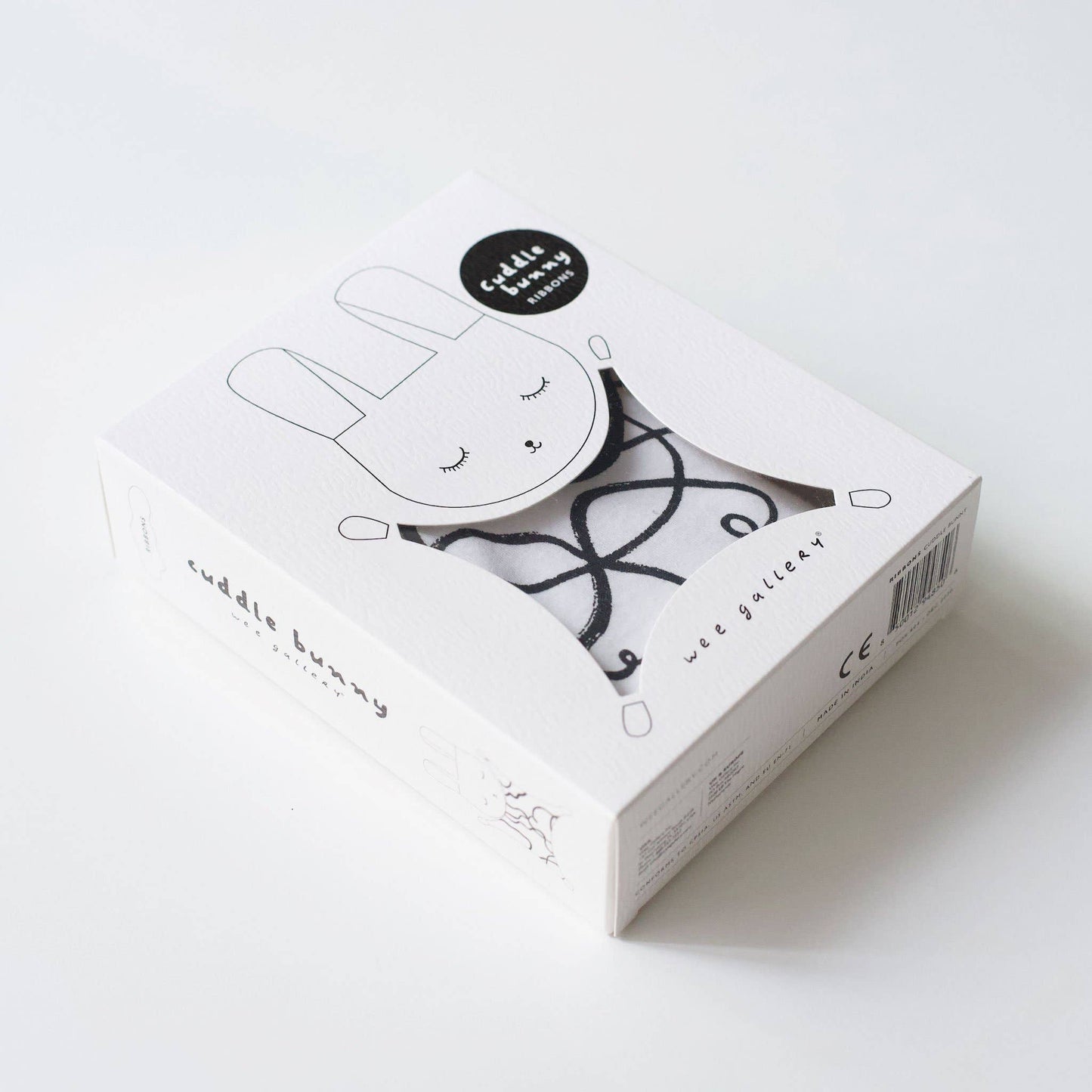 Câlin Lapin - Rubans - Doudou Bébé en Tissu Bio