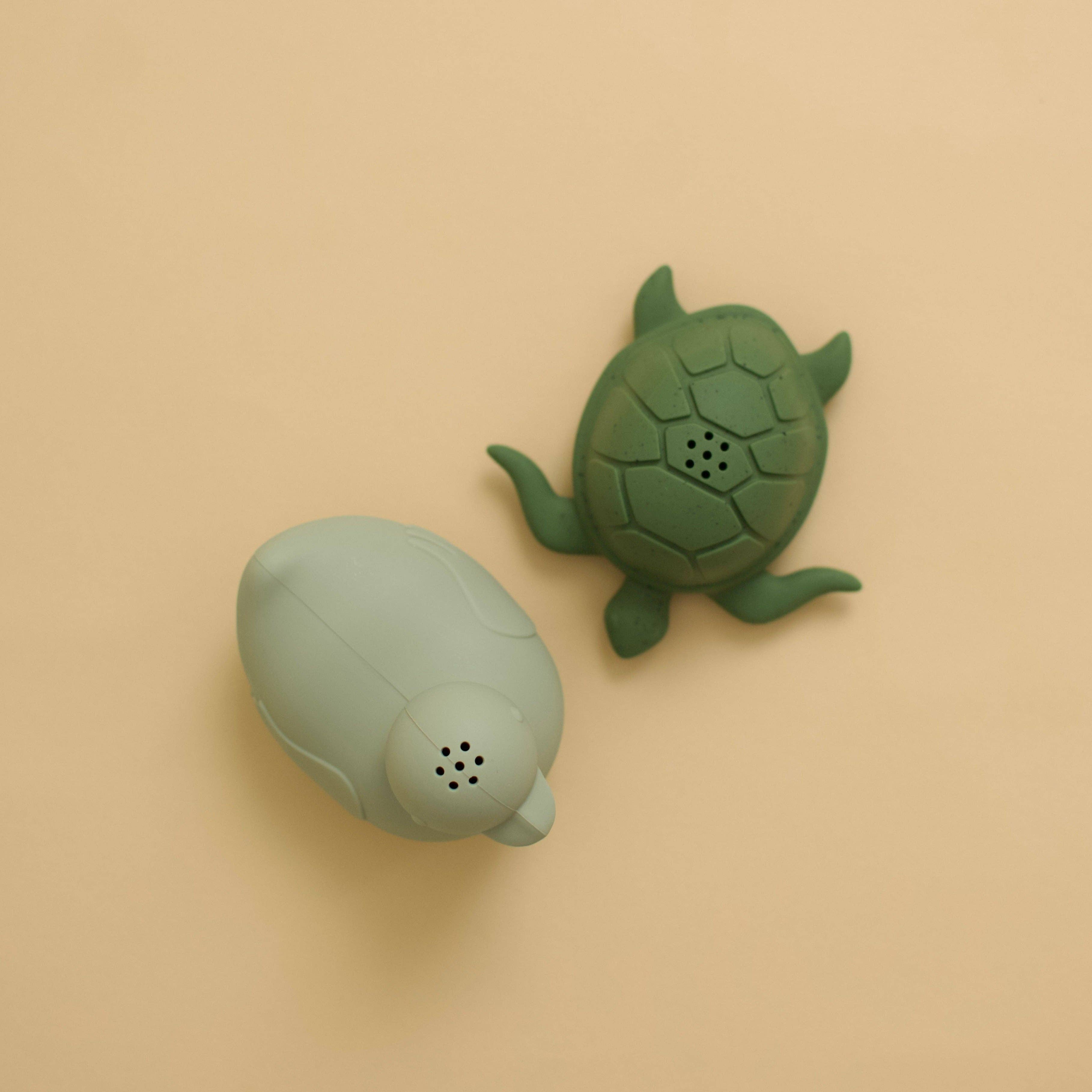 Lot de 2 jouets de bain en silicone - Sauge & Vert