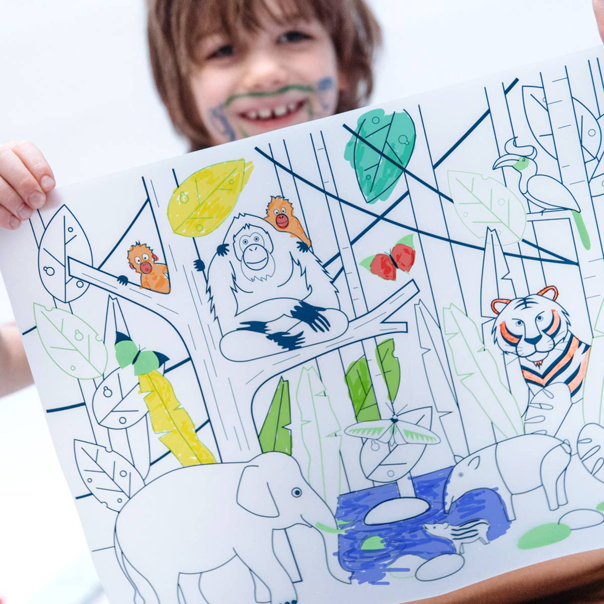 Set de coloriage réutilisable en silicone – Jungle