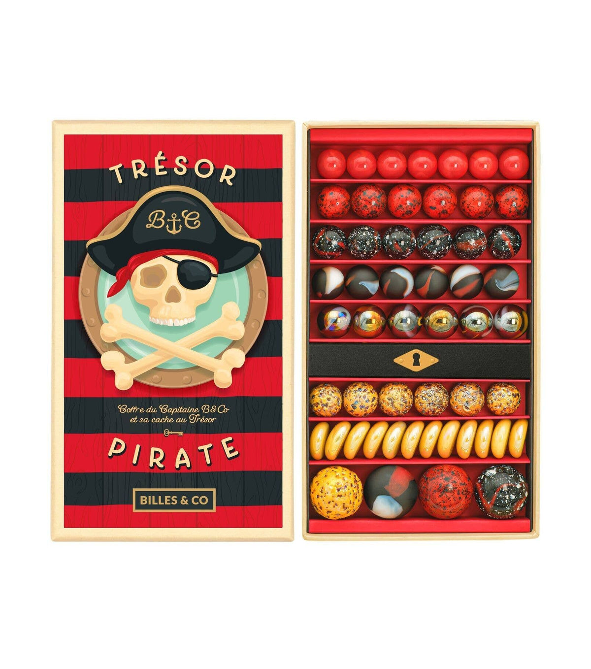 Grand coffret de billes – Trésor Pirate – 80 pièces