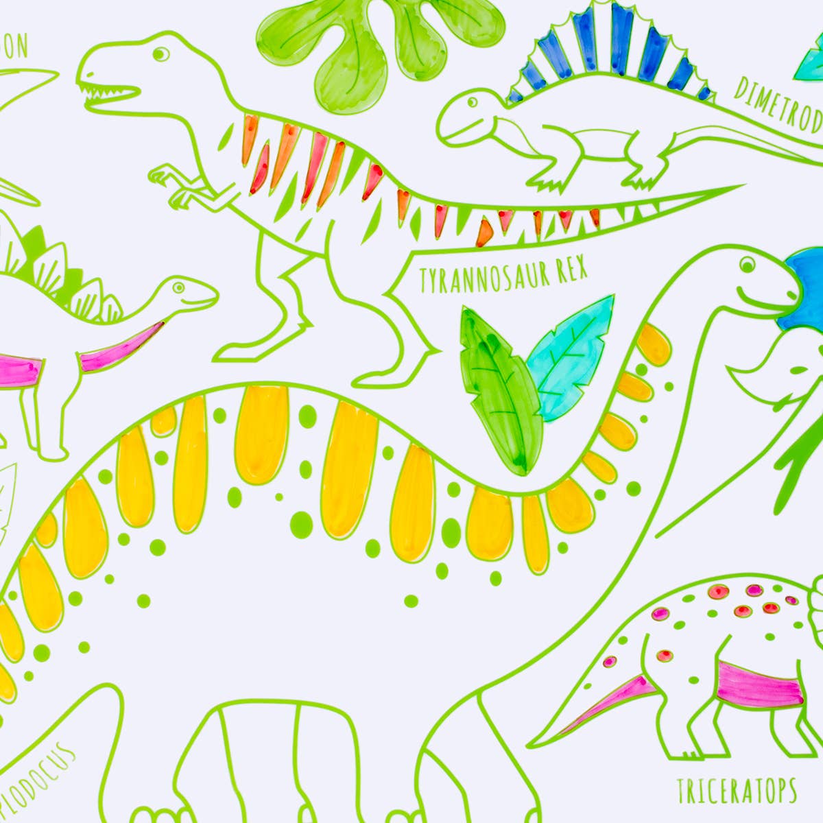 Mini set de coloriage réutilisable en silicone – Dino
