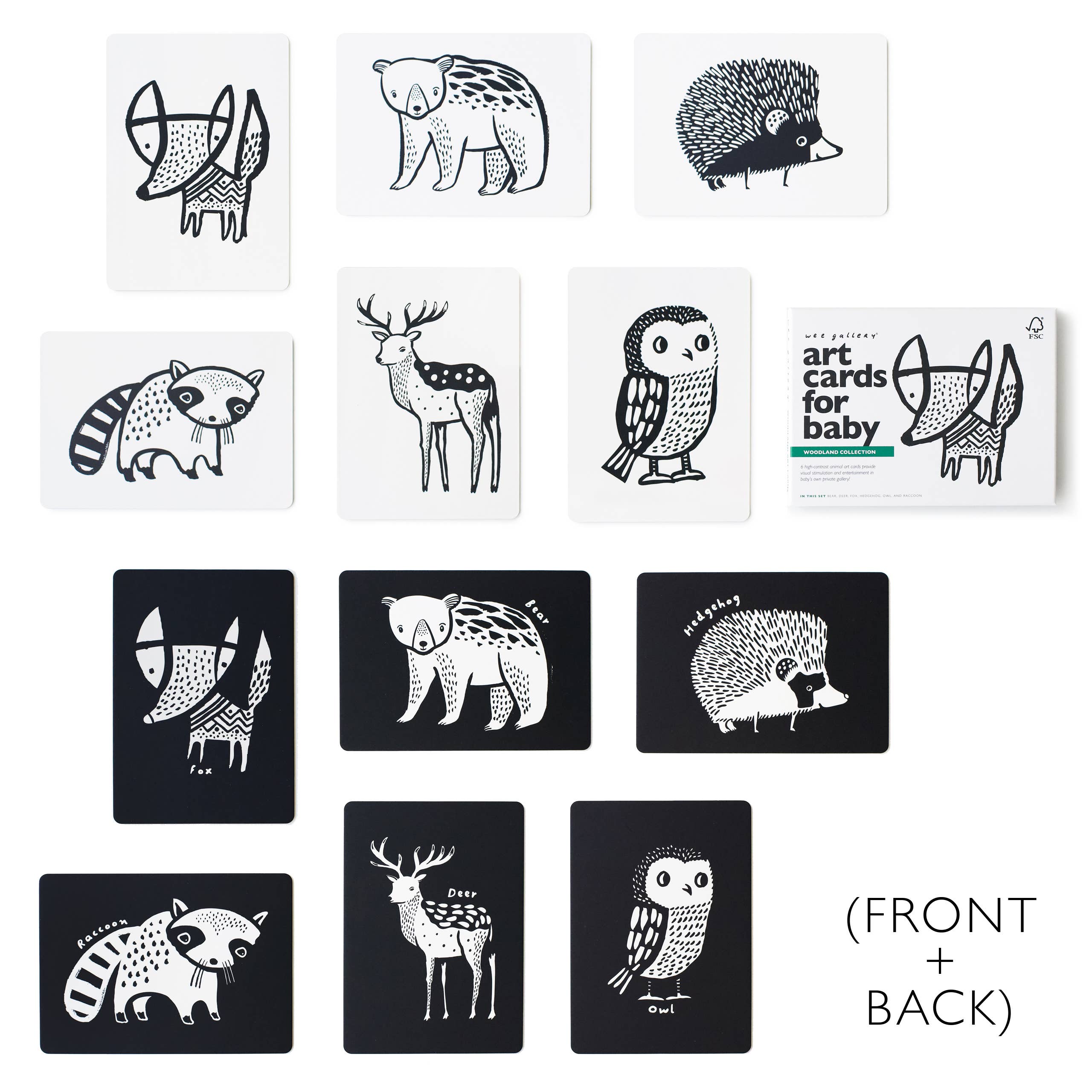 Cartes d'art pour bébé - Animaux de la forêt - Cartes flash pour nourrissons