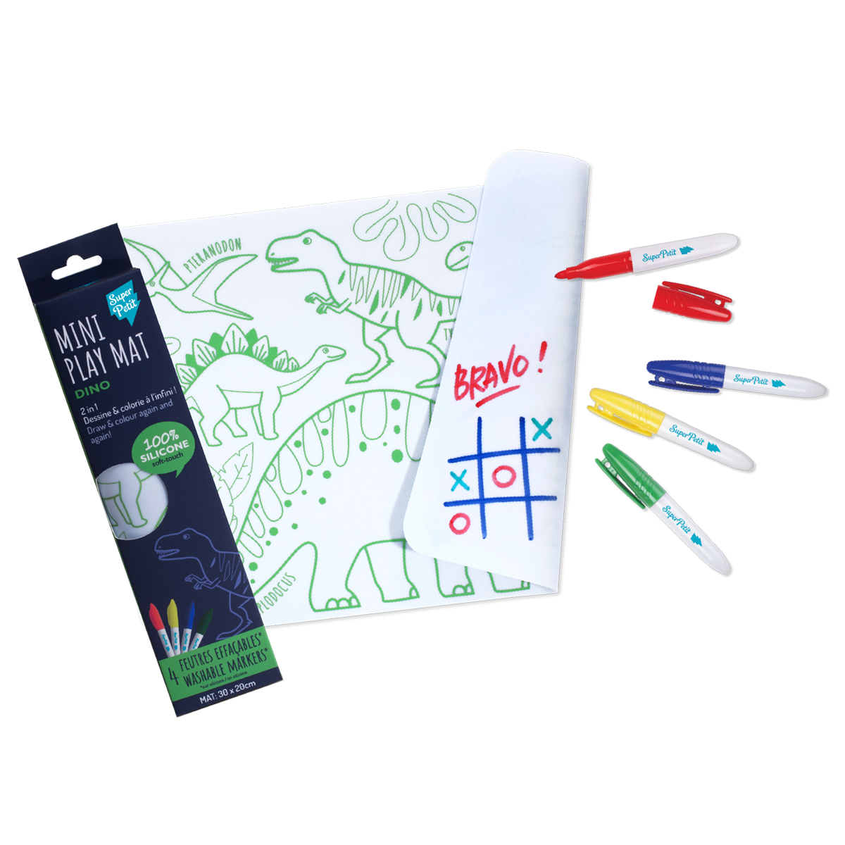 Mini set de coloriage réutilisable en silicone – Dino