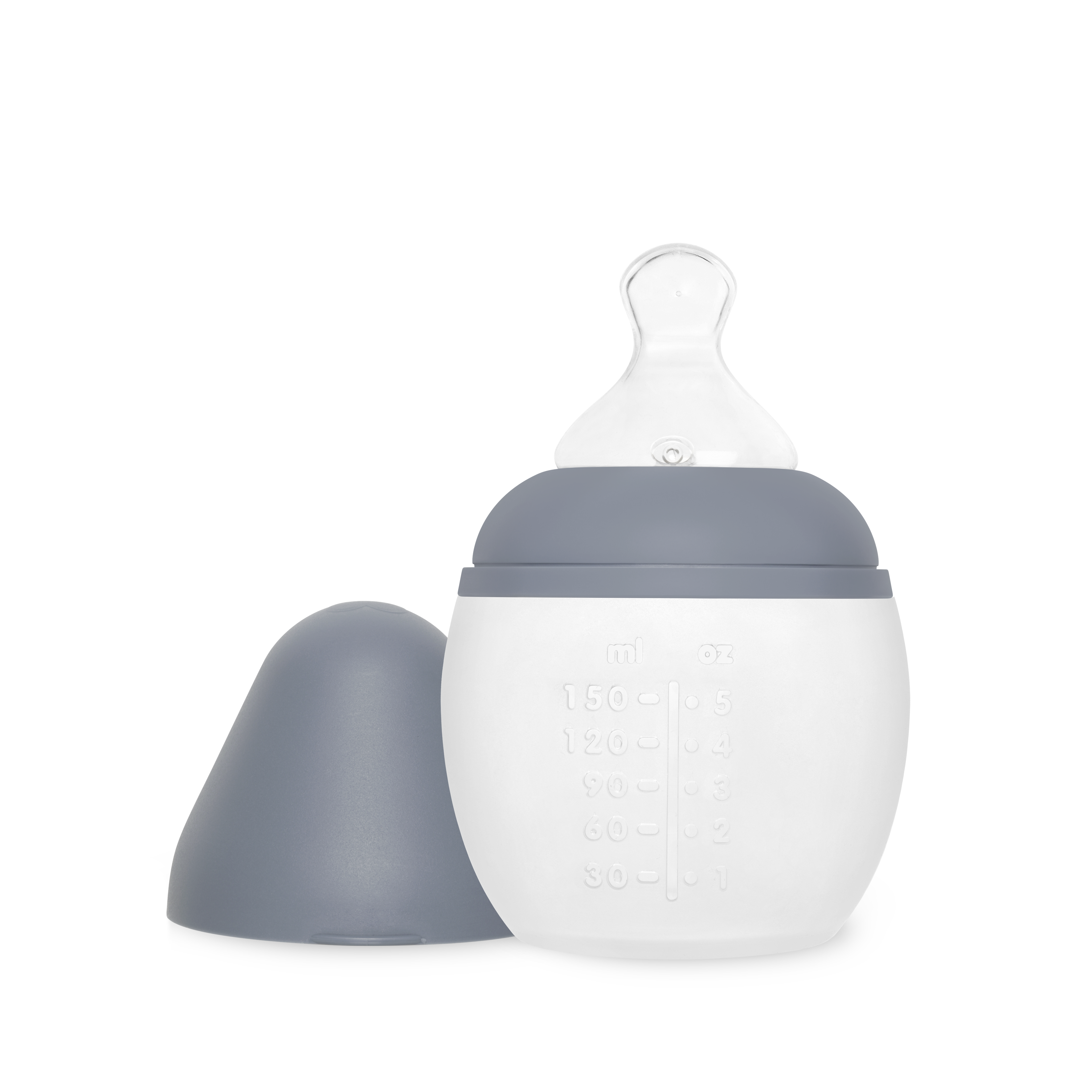 Biberon en silicone 150 ml - Gris bleu
