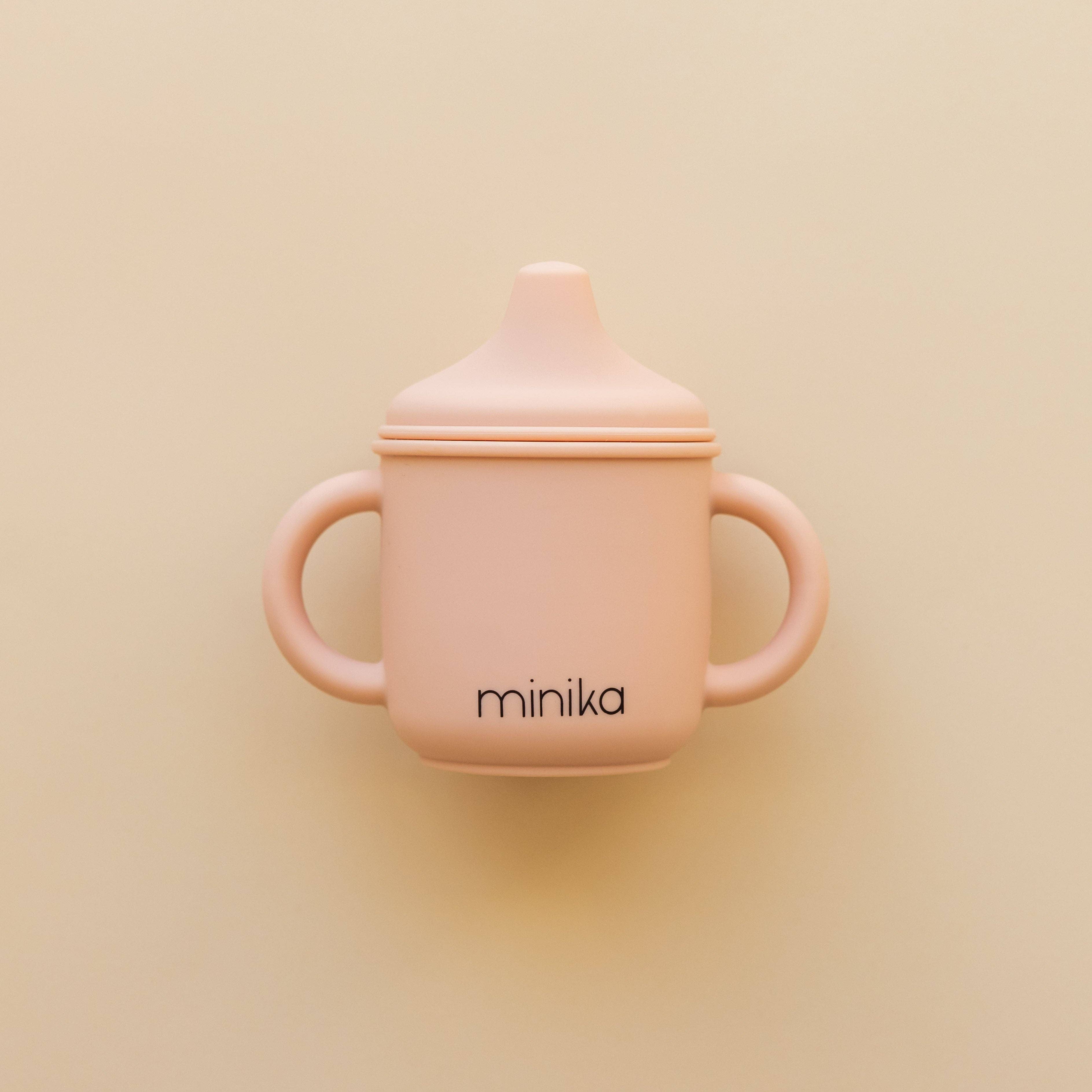 Tasse d'apprentissage en silicone avec poignées - Blush