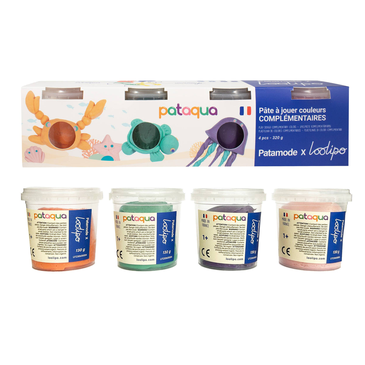 Pâte modeler végétale – couleurs secondaires – 4 × 130 g
