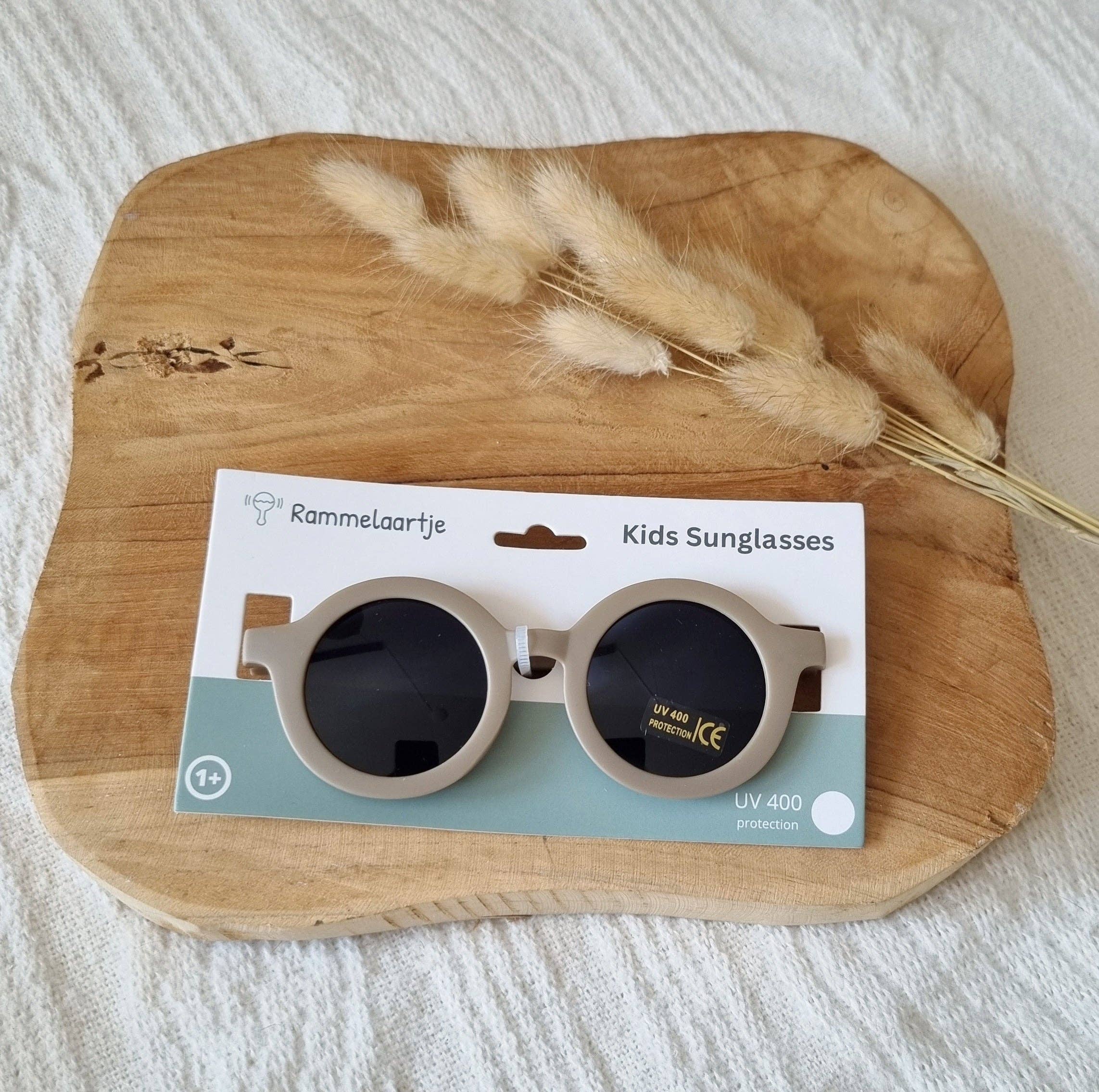 Lunettes de soleil rondes enfant avec protection UV400 - Taupe