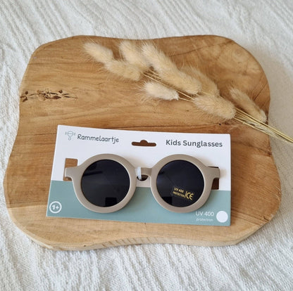 Lunettes de soleil rondes enfant avec protection UV400 - Taupe