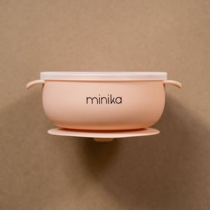 Bol en silicone avec couvercle - Blush