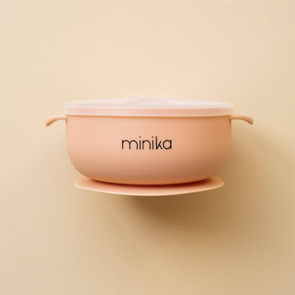 Bol en silicone avec couvercle - Blush