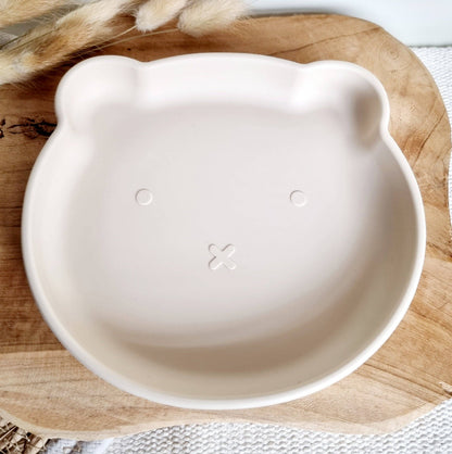 Assiette en silicone ours beige Ø 17 cm