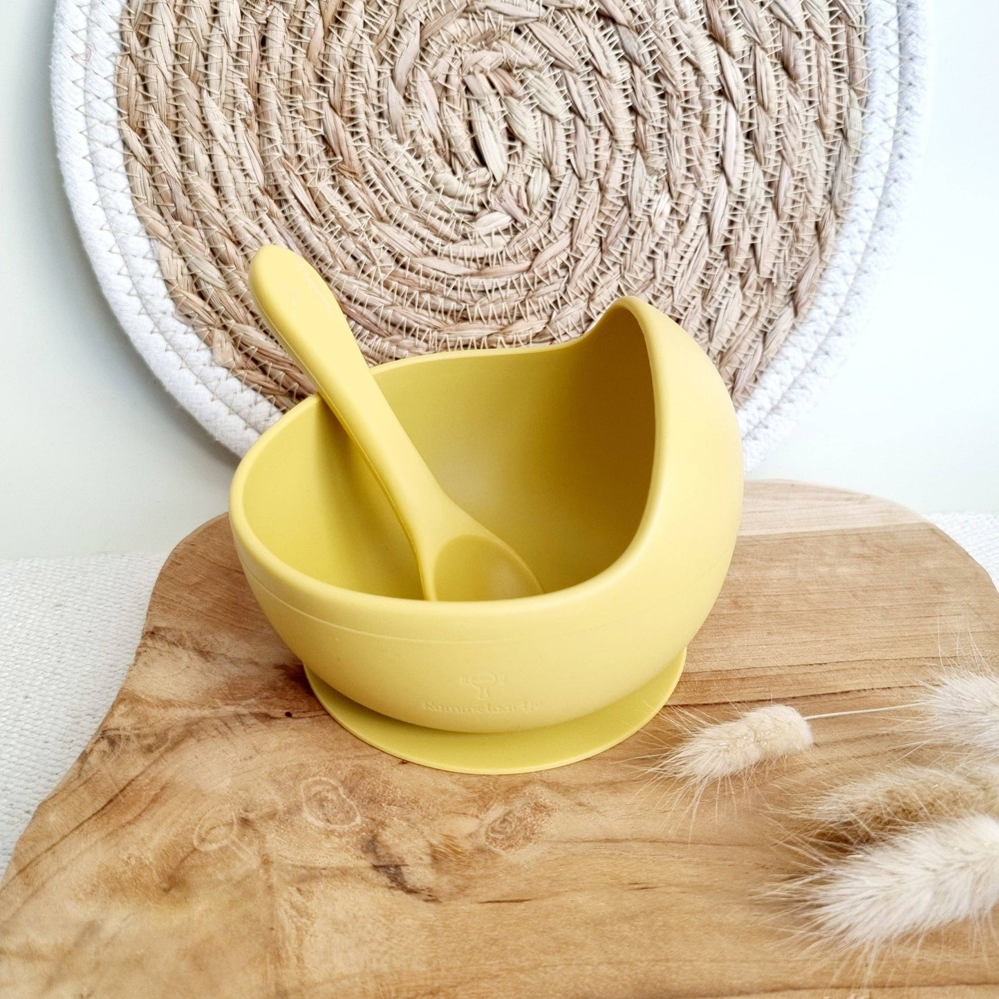 Bol en silicone Ocre avec ventouse et cuillère