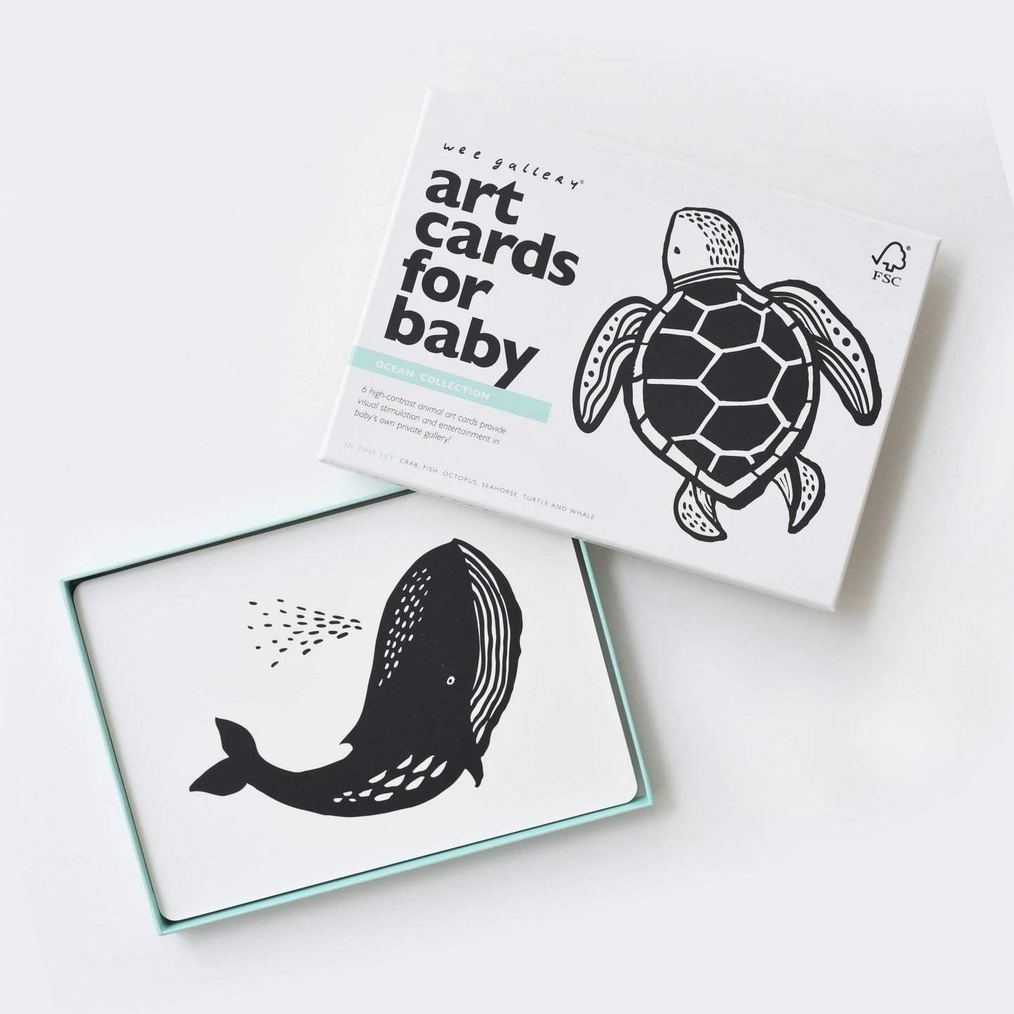 Cartes d'art pour bébé - Animaux marins - Cartes flash pour nourrissons