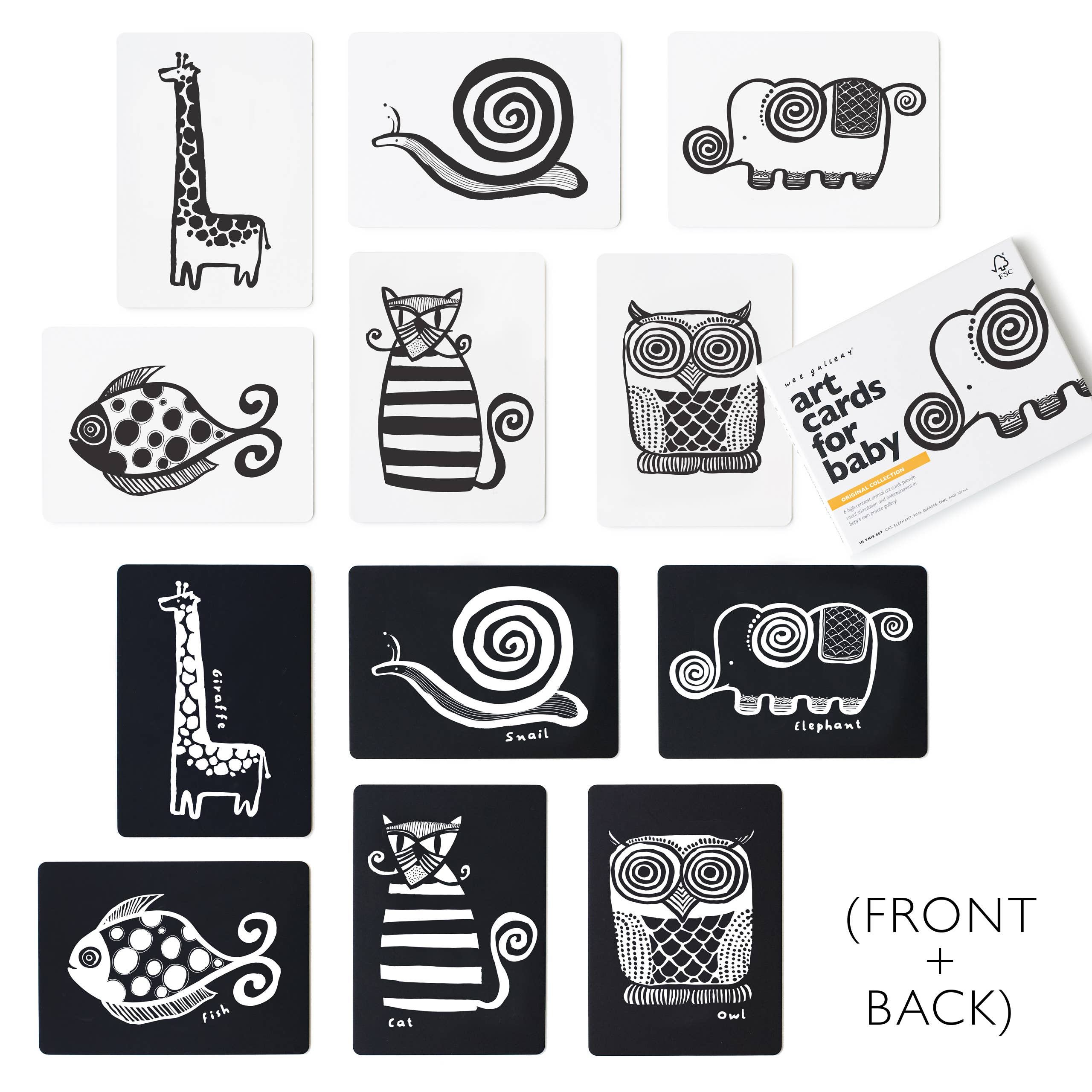 Cartes d'art pour bébé - Animaux originaux - Cartes flash pour nourrissons