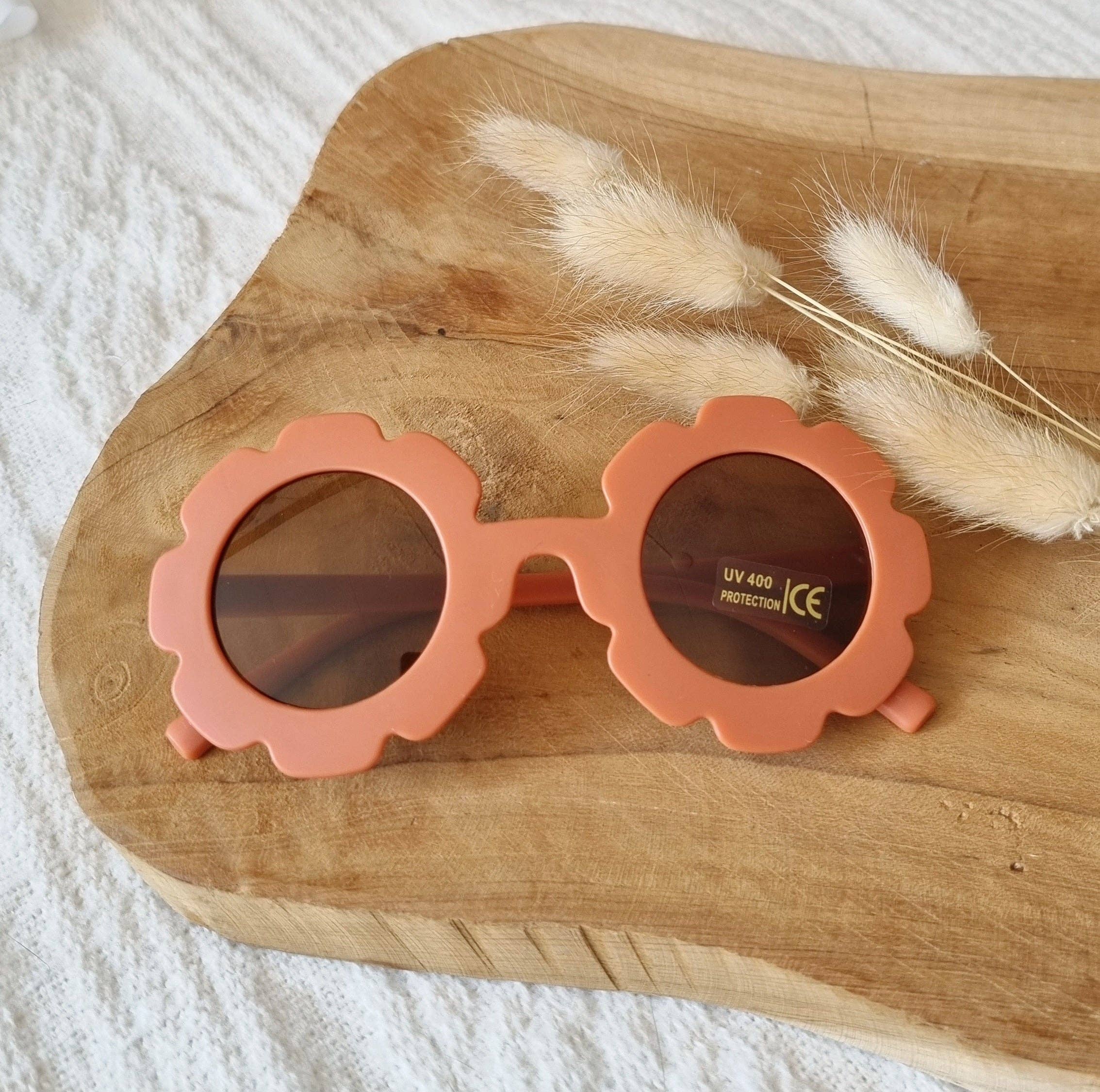 Lunettes de soleil enfant UV400 motif fleur - Rouille