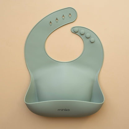 Bavoir en silicone - Sauge