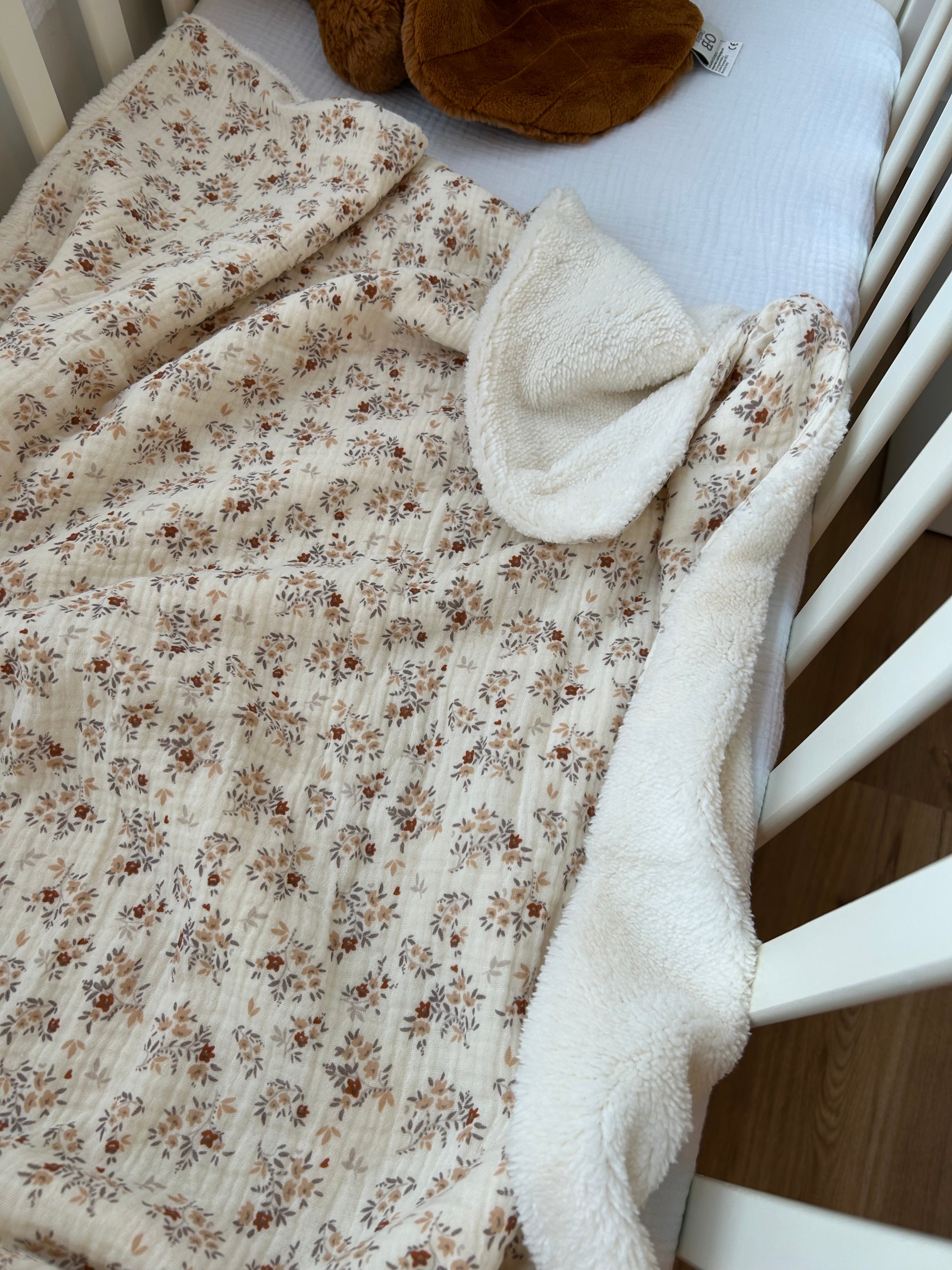 Couvertures naissance personnalisées gaze de coton à Motif au choix