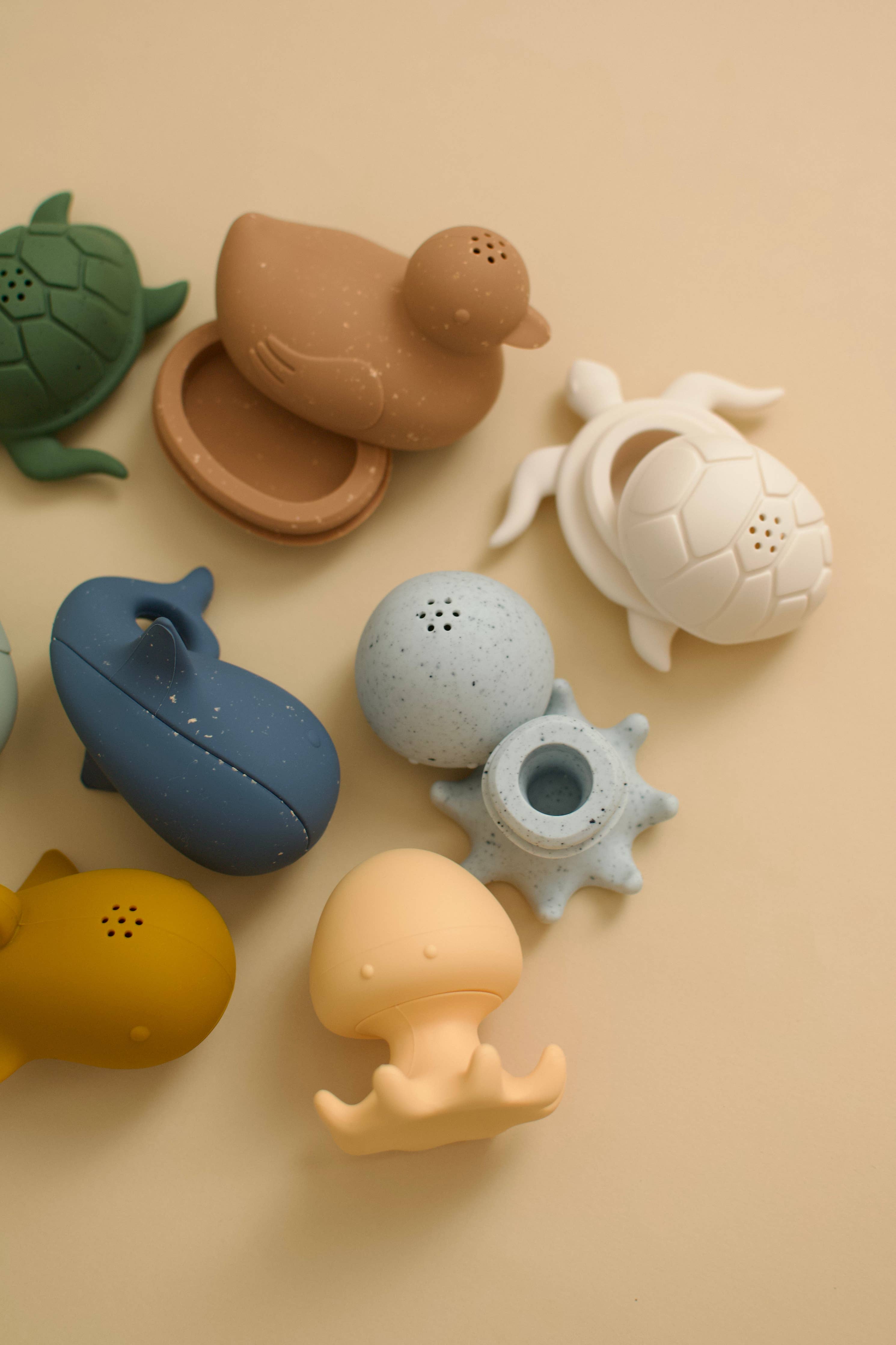 Lot de 2 jouets de bain – Canard et tortue en silicone