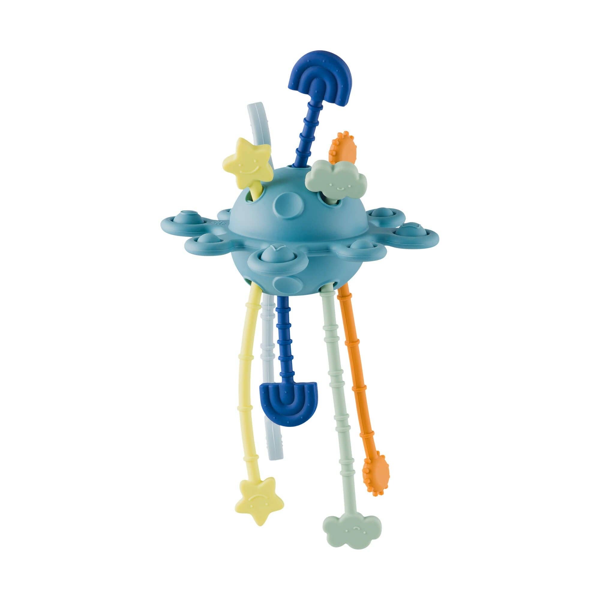 Jouet à tirer OVNI en silicone: Bleu