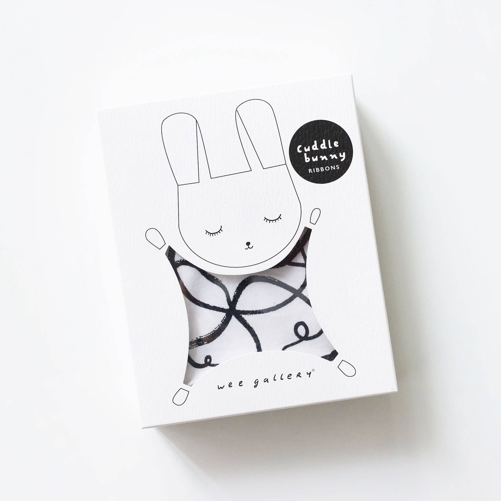 Câlin Lapin - Rubans - Doudou Bébé en Tissu Bio